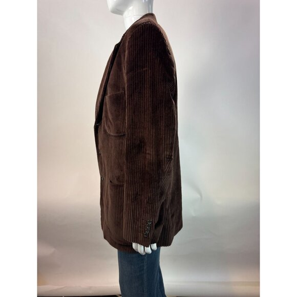 Neiman Marcus International Brown Corduroy Blazer Size 44 Regular Mens 100% Cott - Picture 13 of 16